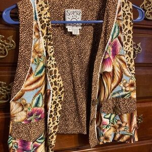 Women's Floral and Leopard Print Vest